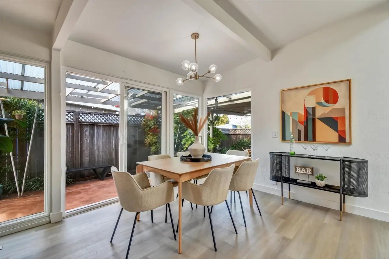Indoor outdoor dining area