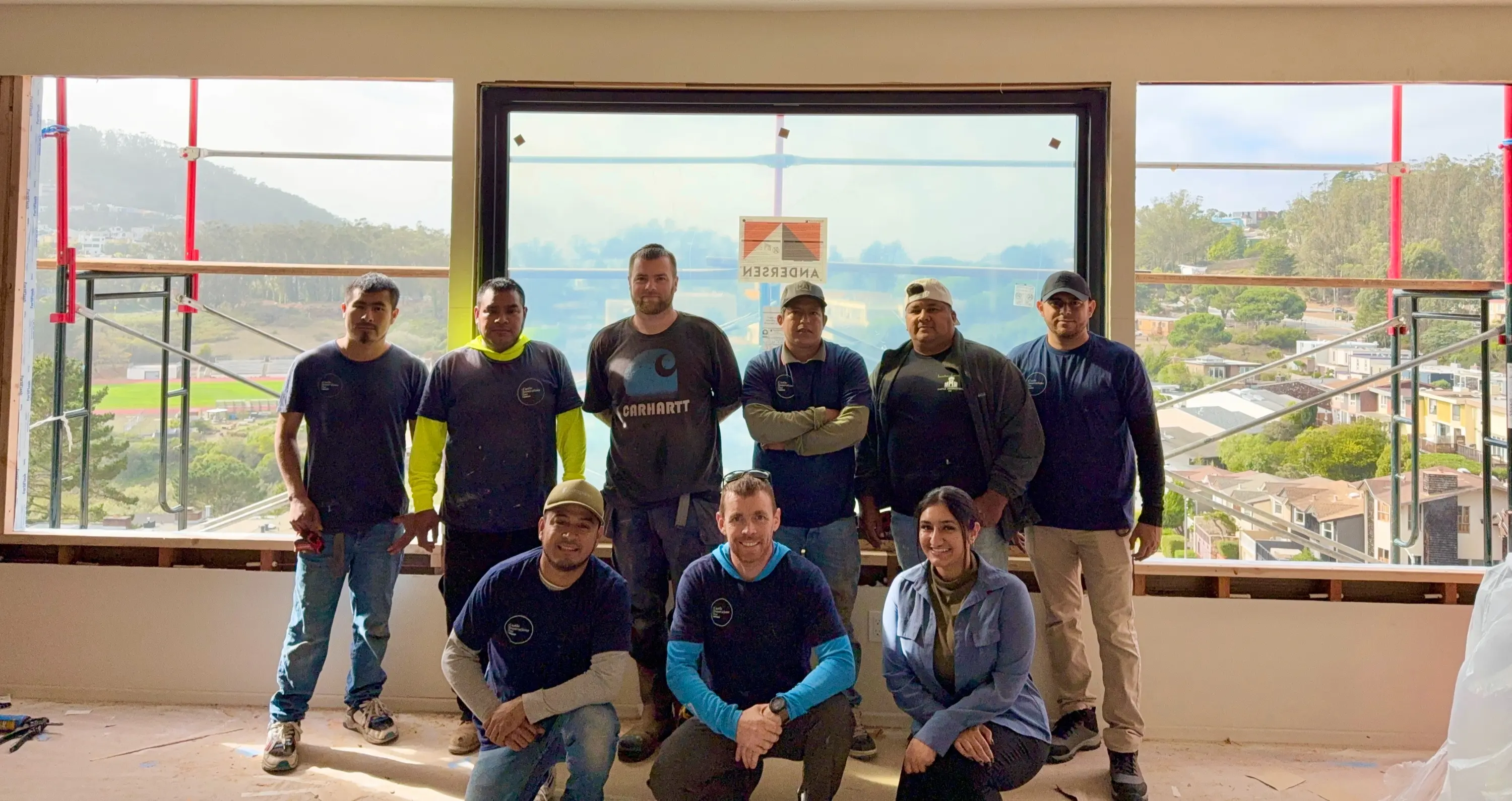 The Castle Innovations team at a construction site